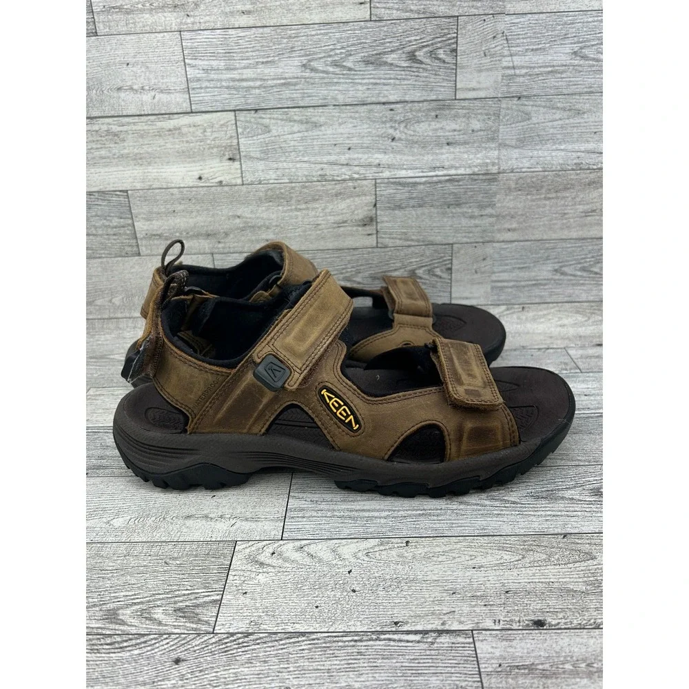 KEEN Targhee III Open Toe Sandals Mens 8.5‎ Brown Waterproof Leather 1022423